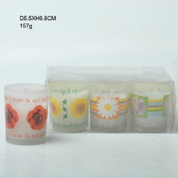  A01110002 candle holder with decal printing	