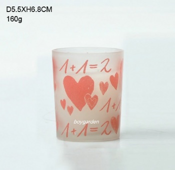  A01110002 candle holder with decal printing	