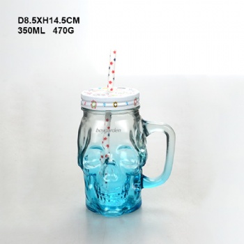  B02170006 Skull glass mug	