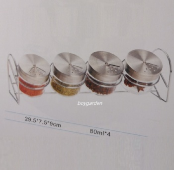6602ss spice jar with double layer rotating cover B02120024
