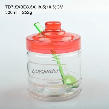  spice jar with Plastic pop lid spoon B02120026	