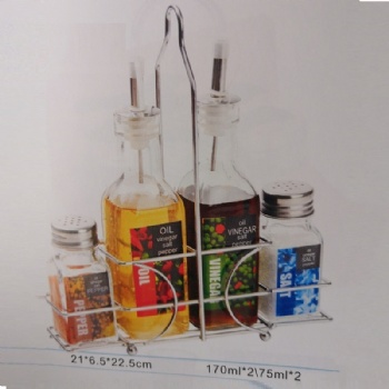  B02130003 oil & viniger bottle with salt &pepper set	