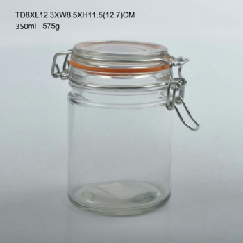  glass storage jar with clips B02116004	