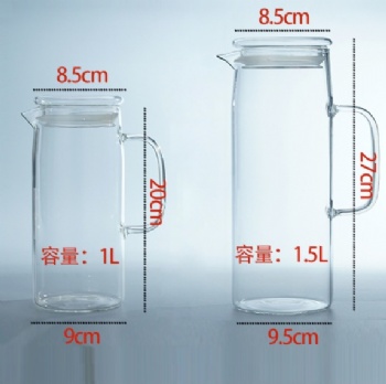  B63050009 glass pitcher with wooden lid,metal lid or glass lid	