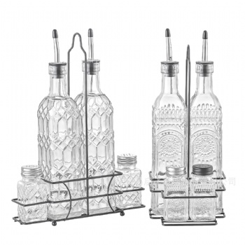 B53020091 oil & vinegar bottle with salt &pepper set